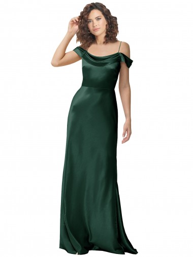 V-Back Stretch Satin Off the Shoulder Long Sleeveless Formal Evening Gown / Prom Dress / Bridesmaid Dress Southampton