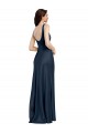 Low Back Stretch Satin Square Neck Long Sleeveless Formal Evening Gown / Prom Dress / Bridesmaid Dress Southampton