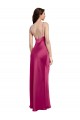 Low Back Stretch Satin Spaghetti Straps Long Sleeveless Formal Evening Dress / Bridesmaid Dress Southampton