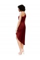Stretch Satin One Shoulder Midi Length Sleeveless Black Tie Evening Gown / Prom Dress / Bridesmaid Dress Southampton