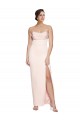 Low Back Stretch Satin Cowl Neck Long Sleeveless Formal Evening Gown / Prom Dress / Bridesmaid Dress Southampton