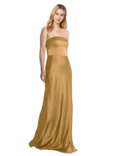 Stretch Satin Strapless Long Sleeveless Formal Evening Gown / Prom Dress / Bridesmaid Dress Southampton