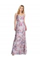 Stretch Satin & Floral Cowl Neck Long Sleeveless Formal Evening Gown / Bridesmaid Dress Southampton