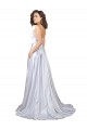 Stretch Satin Spaghetti Straps Long Sleeveless Beach Wedding Dress Southampton