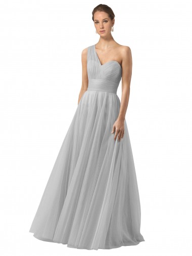 Tulle One Shoulder Long Sleeveless Bridesmaid Gown Southampton