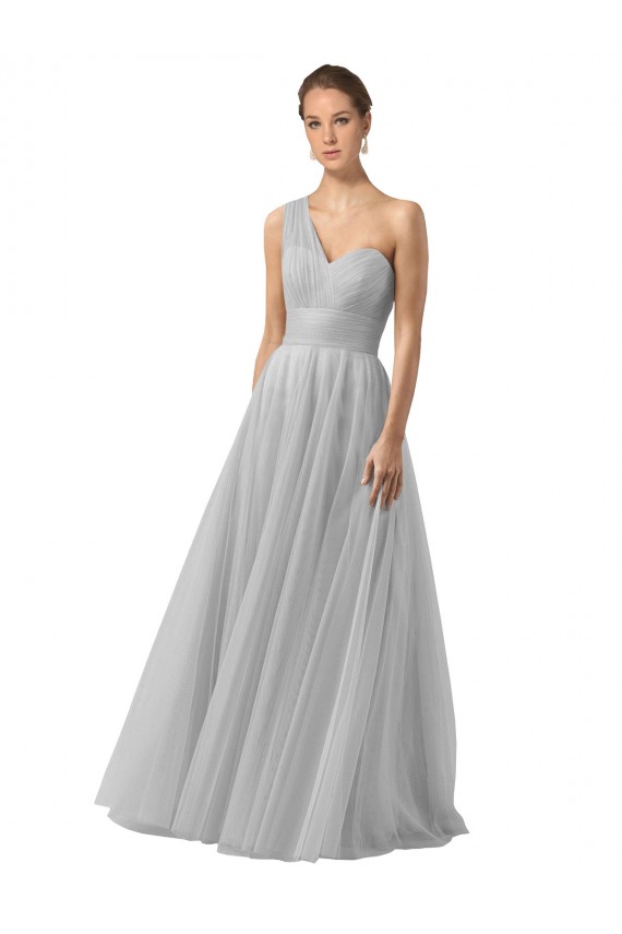 Tulle One Shoulder Long Sleeveless Bridesmaid Gown Southampton