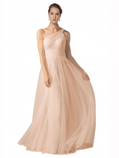 Keyhole Back Tulle Spaghetti Straps Long Sleeveless Formal Dress / Bridesmaid Dress Southampton