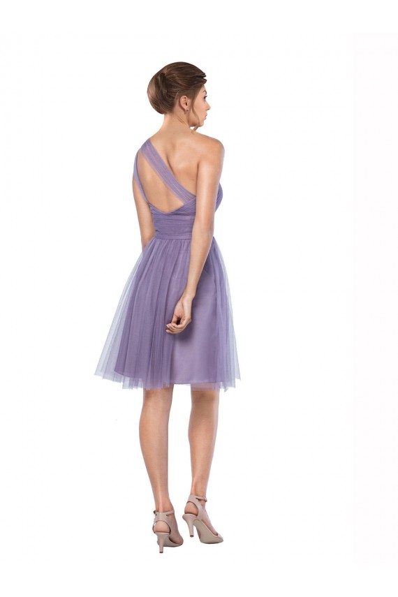 Watermelon Tulle One Shoulder Long Sleeveless Bridesmaid Dress Southampton