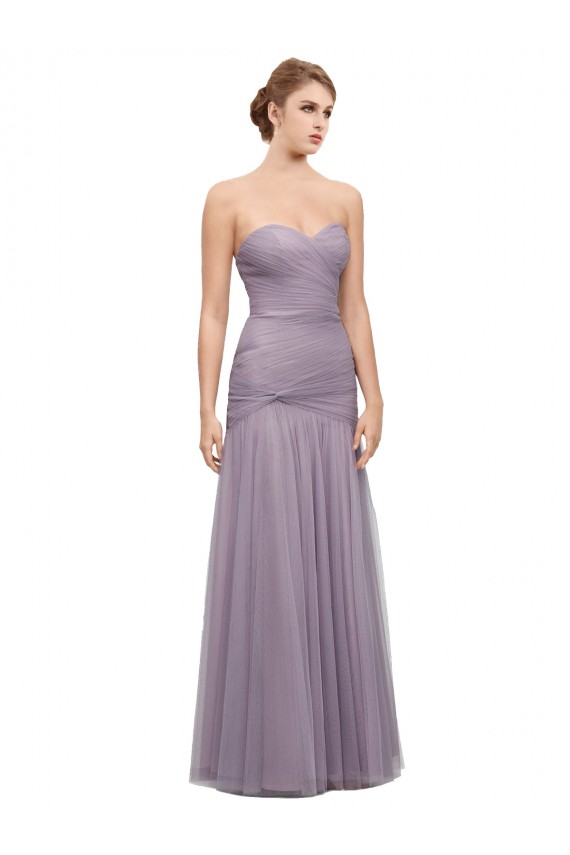 Heather Tulle Sweetheart Long Sleeveless Bridesmaid Dress Southampton