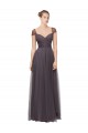 Pewter Tulle Sweetheart Long Cap Sleeves Bridesmaid Dress Southampton