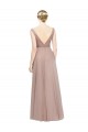 Blush Tulle V-Neck Long Sleeveless Bridesmaid Dress Southampton