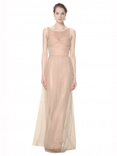 Tulle Illusion Neck Long Sleeveless Bridesmaid Dress Southampton