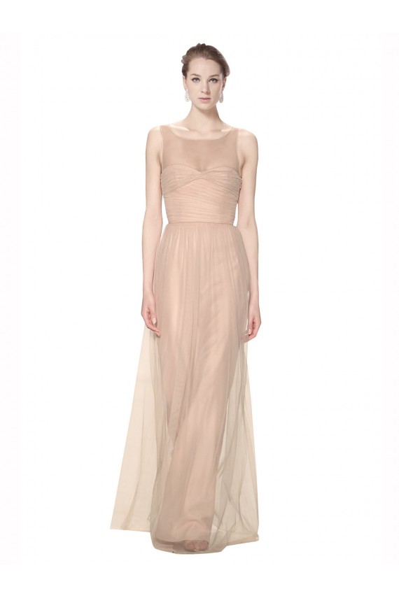 Tulle Illusion Neck Long Sleeveless Bridesmaid Dress Southampton