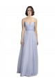Lilac Tulle Spaghetti Straps Long Sleeveless Bridesmaid Dress Southampton