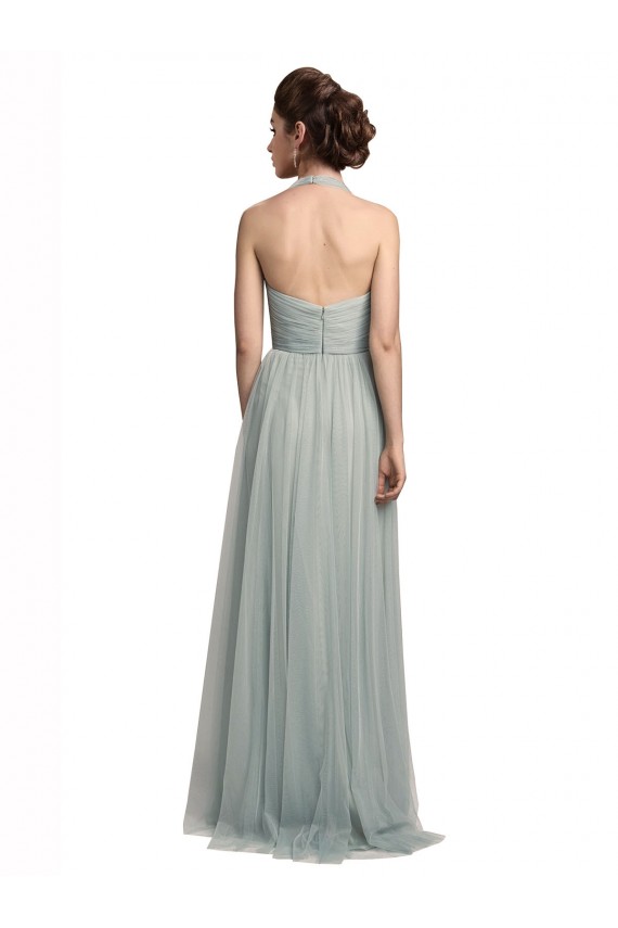 Tulle Halter Neck Long Sleeveless Bridal Party Dress / Evening Dress Southampton