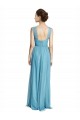 Sky Blue Tulle Spaghetti Straps Long Sleeveless Bridesmaid Dress Southampton