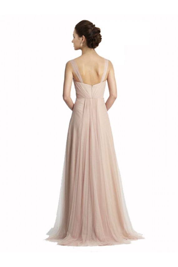 Tulle Square Neck Long Sleeveless Bridesmaid Evening Dress Southampton