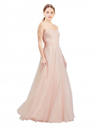 Open Back Tulle Sweetheart Long Sleeveless Semi Formal Dress / Bridesmaid Dress Southampton