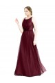 Keyhole Back Tulle Boat Neck Long Sleeveless Semi Formal Evening Dress / Bridesmaid Dress Southampton