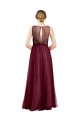 Keyhole Back Tulle Boat Neck Long Sleeveless Semi Formal Evening Dress / Bridesmaid Dress Southampton