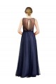 Keyhole Back Tulle Boat Neck Long Sleeveless Semi Formal Evening Dress / Bridesmaid Dress Southampton