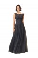 Tulle & Lace Bateau Neck Long Cap Sleeves Bridesmaid Dress Southampton