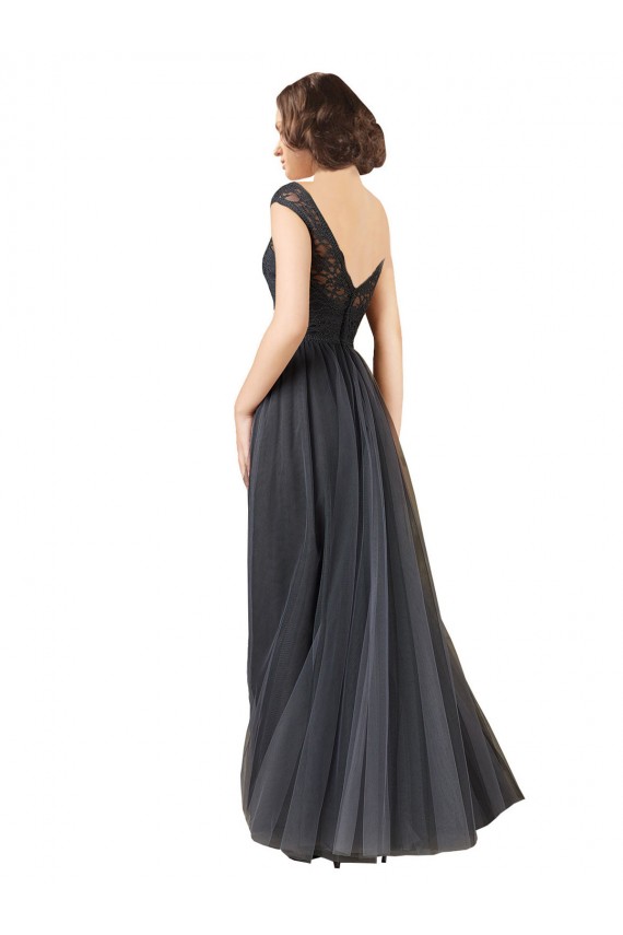Tulle & Lace Bateau Neck Long Cap Sleeves Bridesmaid Dress Southampton
