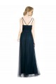 Blue Tulle V-Neck Long Sleeveless Bridesmaid Dress Southampton