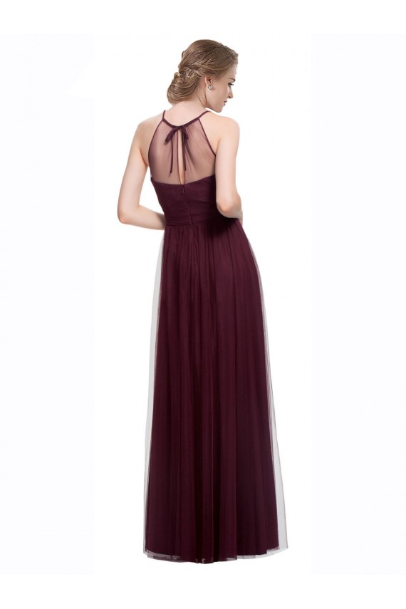 Red Tulle Halter Neck Long Sleeveless Bridesmaid Dress Southampton