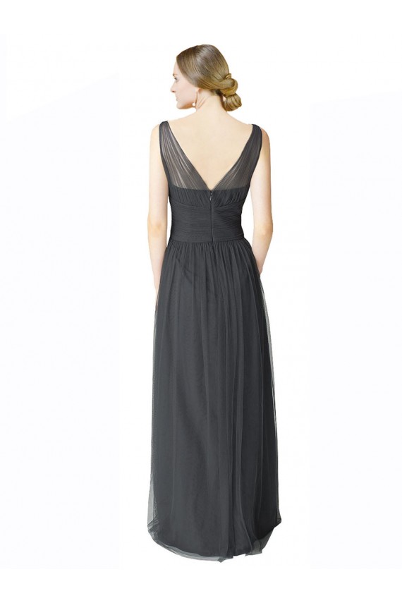 V-Back Tulle V-Neck Long Sleeveless Formal Dress / Bridesmaid Dress Southampton