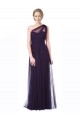 Plum Tulle One Shoulder Long Sleeveless Bridesmaid Dress Southampton