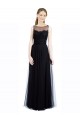 Low Back Tulle & Lace Bateau Neck Long Sleeveless Bridesmaid Dress Southampton