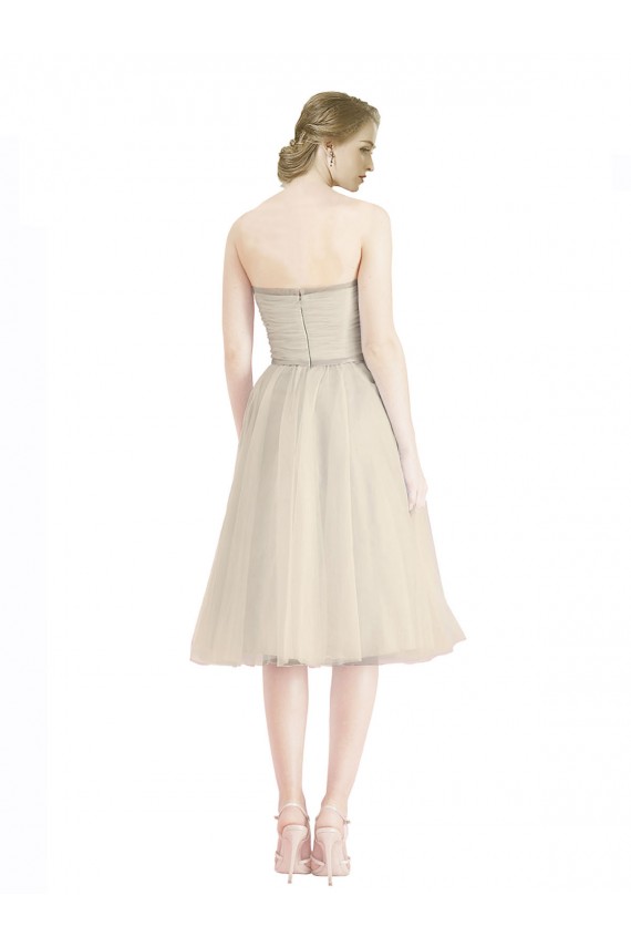 Tulle Strapless Cocktail Length Sleeveless Bridesmaid Dress Southampton