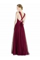 Open Back Tulle V-Neck Long Sleeveless Bridesmaid Dress Southampton