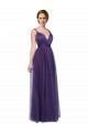 Low Back Purple Tulle Spaghetti Straps Long Sleeveless Bridesmaid Dress Southampton