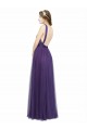 Low Back Purple Tulle Spaghetti Straps Long Sleeveless Bridesmaid Dress Southampton