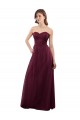Low Back Burgundy Tulle Sweetheart Long Sleeveless Bridesmaid Dress Southampton