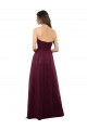 Low Back Burgundy Tulle Sweetheart Long Sleeveless Bridesmaid Dress Southampton