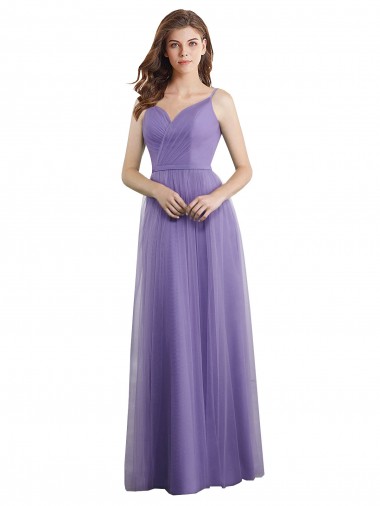 V-Back Tulle Sweetheart Long Sleeveless Formal Dress / Bridesmaid Dress Southampton