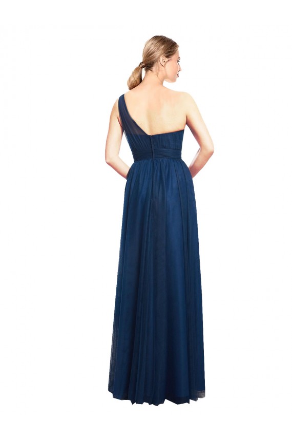 Tulle One Shoulder Long Sleeveless Bridesmaid Dress / Evening Dress Southampton