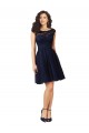 V-Back Tulle & Lace Bateau Neck Knee Length Sleeveless Bridesmaid Dress Southampton