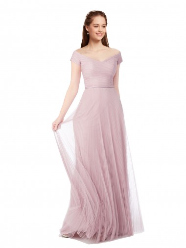 Tulle Off the Shoulder Long Sleeveless Bridesmaid Dress / Evening Dress Southampton