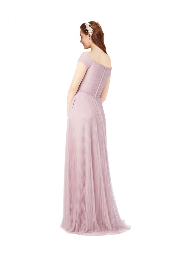 Tulle Off the Shoulder Long Sleeveless Bridesmaid Dress / Evening Dress Southampton