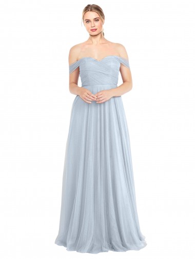 Tulle Off the Shoulder Long Sleeveless Evening Dress / Bridesmaid Dress Southampton