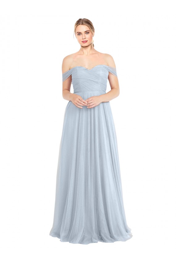 Tulle Off the Shoulder Long Sleeveless Evening Dress / Bridesmaid Dress Southampton