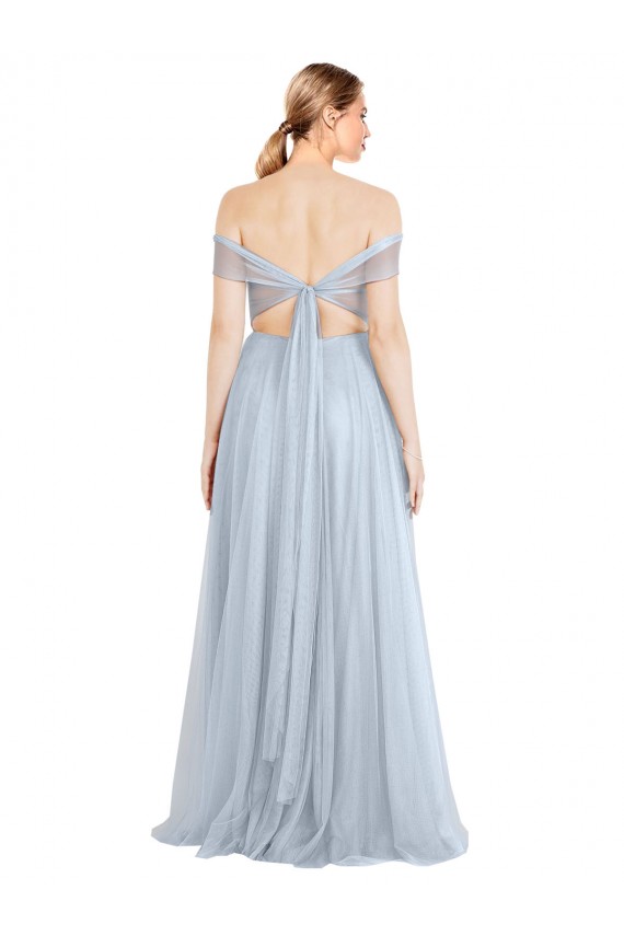 Tulle Off the Shoulder Long Sleeveless Evening Dress / Bridesmaid Dress Southampton