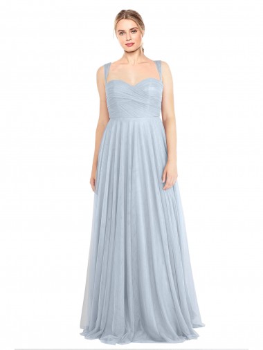 Tulle Spaghetti Straps Long Sleeveless Evening Gown / Bridesmaid Dress Southampton