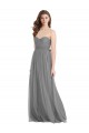 Slate Grey Tulle Sweetheart Long Sleeveless Bridesmaid Gown Southampton