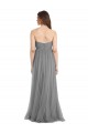 Slate Grey Tulle Sweetheart Long Sleeveless Bridesmaid Gown Southampton