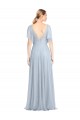 V-Back Tulle Spaghetti Straps Long Flutter Sleeves Bridesmaid Dress / Evening Dress Southampton